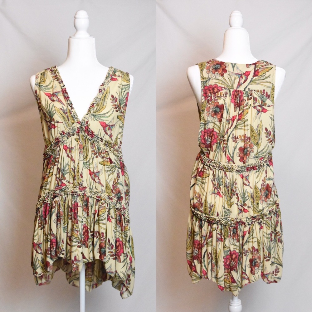 Free People Hummingbird V-Neck Dress/Tunic Size M